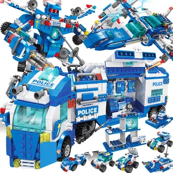 700Pcs Miesto Policijos Nuovada Automobilių Būstinę SWAT Statybinių Blokų Rinkinius įrangos pardavimas, biuro įrangos Sunkvežimių Brinquedos Modelis Plytas, Vaikams, Žaislai