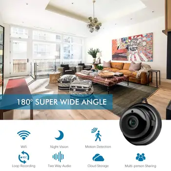 720P Mini Wireless WI-fi IP Kamera Daugiafunkcį HD Smart Home Security Namų Surveilliance Kamera, Naktinio Matymo Pet Fotoaparatas