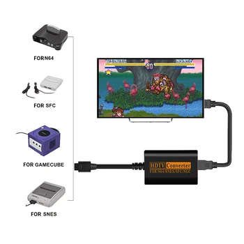 720P Vaizdo Adapteris Žaidimų Konsolės HD Konverteris Žaidimų Konsolę prie TV Video Kabelis N64