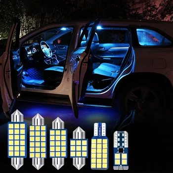 7pcs Automobilių, LED Lemputes, Interjero Šviesos Kupolas Skaitymo Lempos Kamieno Šviesos Citroen C-Elysee C Elysee 2017 2018 2019 2020 Priedai