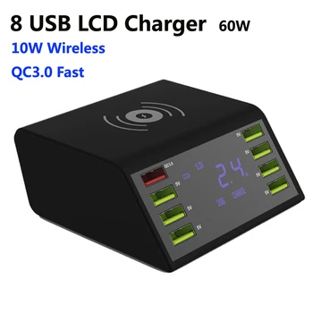 8 Port Aukštos kokybės Įvairių Lcd USB Qi 