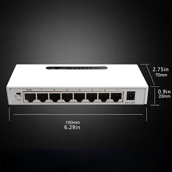 8-Port PoE Tinklo Jungiklio, Nevaldomas 1000M Gigabit Ethernet Jungiklis, Metalinis korpusas, stiprus, patvarus Jungiklis