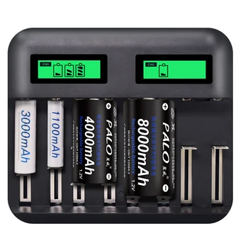 8 Slots) Baterijos Kroviklį Smart LCD Ekranas Baterijos Kroviklį Su USB Laidu ir AA, AAA, C, D Dydžio, Įkrovimo Batteryies