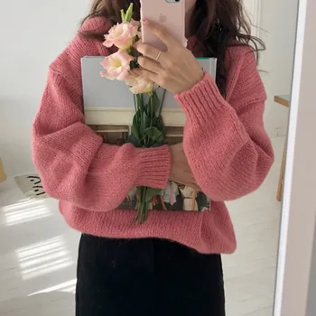 8 spalvų 2018 m. rudens ir žiemos derliaus laisvi megztiniai moteriški megztiniai ir puloveriai moterų (X7049)