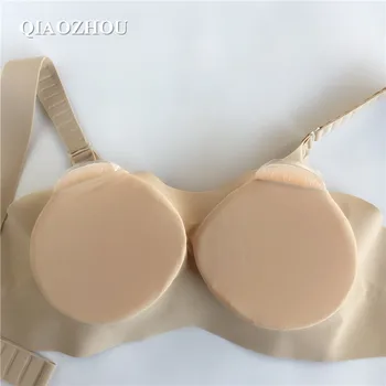 800 g 85C crossdresser dirbtinių krūtų protezai nekilnojamojo moterų netikrą silikono boobs su liemenėlė patogi, patogus