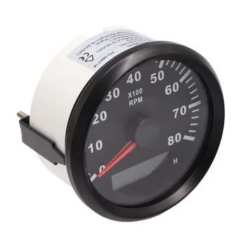 8000 RPM / 6000 RPM Automobilių Jūrų Tachometras Indikatorius 1~300 Greičio Santykis Raudonas Apšvietimas 85mm RPM Tachometras su Hourmeter tinka 9~32V