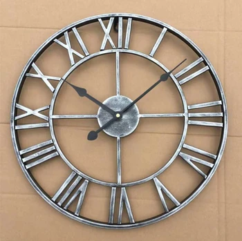 80CM Šiaurės Europa Trumpai Kūrybos Sieninis laikrodis Romėniškais skaitmenimis retro Geležies Laikrodžiai, Antikvariniai Klok Vestuvių papuošalai Sieniniai laikrodžiai