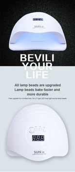 80W UV LED Lempa Nagams Džiovintuvas Saulės Šviesos Nagų Lempa Manikiūro Smart LCD Ekranas Visiems UV LED Gelio lenkijos Nagų Priemonė 2021 NAUJAS