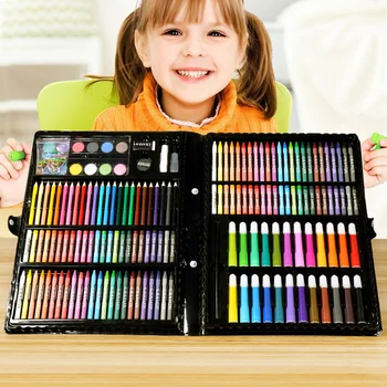 86 komplektų vaikų akvarelė pen teptuku spalvos rašikliu, pieštuku aliejaus tapybai stick spalvos pieštuku guašas meno reikmenys