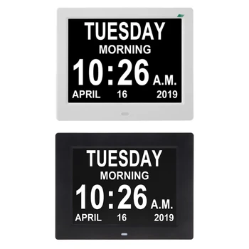 8Inch IPS Skaitmeninis Laikrodis, Kalendorius su Dienos Dienos Priminimą apie Vyresnio amžiaus žmones ir Vaikus N1HF