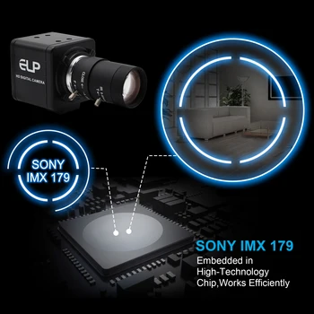 8MP Kamera Varifocal CS objektyvo HD SONY IMX179 Jutiklis Priežiūros Mini Web Cam USB camera for PC Kompiuteris, Nešiojamas Vaizdo Konferencija
