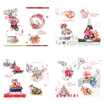 8PCS Animacinių filmų Ačiū Korteles Kalėdų Sveikinimo atviruką, Voką Studentų Kūrybinė Išpažintis, Žinutę, Kvietimą Kalėdų Dovana