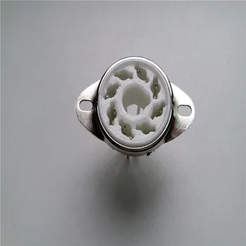 8pcs keramikos vamzdžio laikiklį GZC8-Y-4 8 pin sidabro padengtą elektroninių vamzdžių kištukinis lizdas, skirtas KT88/6550/EL34