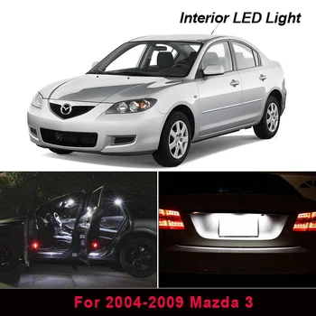 8x White Xenon LED Lemputės Interjero Paketas Rinkinys 2004-2009 M. Mazda 3 Map Dome Kamieno Licenciją Plokštelės šviesos