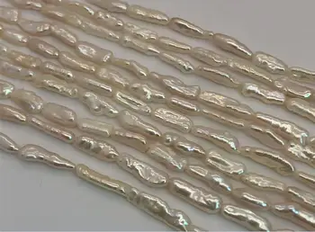 8x30mm šviesus baltosios lazdelės baroko gėlavandenių perlų 925 sidabro užsegimas Karoliai Moteris Papuošalai AAA Gamtos perlas