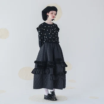 9.10 imakokoni Japonų medvilnės sijonas originalaus dizaino laukinių šiltas ilgas moterų rudenį ir žiemą 192871