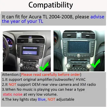 9.7 colių Android 8.1 Automobilio Radijas Stereo Acura TL 2004-2008 GPS Navigacijos pagalba Vairas kontrolės pilnas touch 1024*600