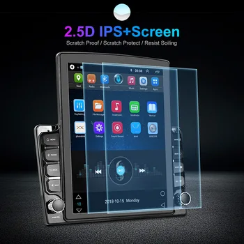 9,7 Colių Automobilio Radijo Multimedia Player Vertikalus Ekranas, HD Sprogimui atsparią Stiklo Borto MP5 su Android 8.1 GPS Navigacijos