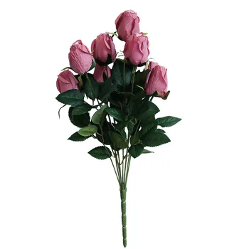 9 Vadovai Rožių Puokštė Dirbtinės Gėlės Namuose Vestuvių Dekoro Priedai 