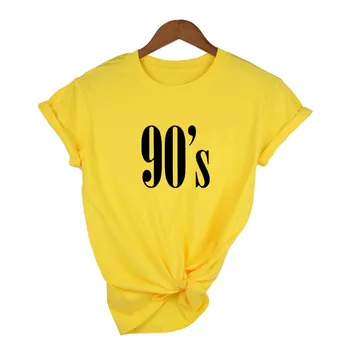 90 s Raidės Moterų Marškinėliai Atsitiktinis Juokinga Tshirts Tees Viršūnes Hipster Moterų Vintage Marškinėliai Harajuku Vasaros Tumblr Camisetas Mujer