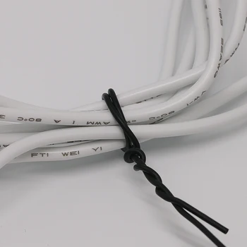 90Meters/daug 0.55 MM Dia. Apvalios Juodos ir Baltos PVC Dengto Electro Cinkuotos Geležies Pamušalu Vielos Kabelis kaklaraištis laidai