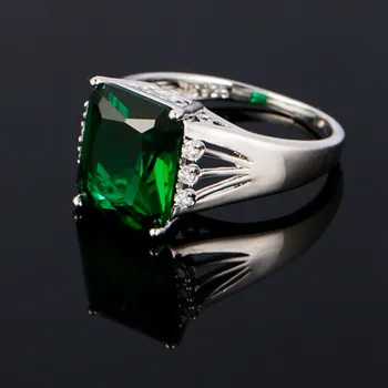 925 Sidabro Šviesą Žiedas Princesė Iškirpti Smaragdas Brangakmenių Žiedai, Vestuvių, Sužadėtuvių Bauda Papuošalai Moterims Panele