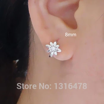 925 Sterlingas sidabro auskarai paprasta juoda gėlė kryžiaus ausies žiedas ausies kaulų ausies sagtis asmenybės temperamento moteris, mergina ear jewelr