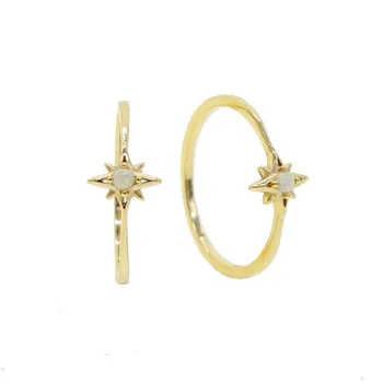 925 Sterlingas Sidabro Sužadėtuvių Žiedai Aukso Spalvos Asfaltuotas Opal Star Skanėstas Papuošalai Moterims Vestuvių Dovana 2020 Naujas Unikalus Stilius