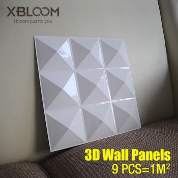 9pcs 30x30cm 3D plytelių skydelis pelėsių gipso sienos 3D sienų lipdukai kambarį apmušalai atsparus Vandeniui 3D Sienų lipdukas, Vonios kambarys, Virtuvė,