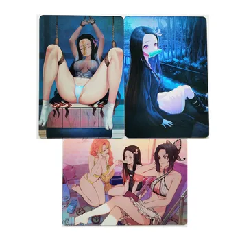 9pcs/set Kimetsu Nr. Yaiba Demon Slayer Kamado Nezuko Seksualios Merginos Hobis Kolekcionuojamų Žaidimas Anime Kolekcija Korteles