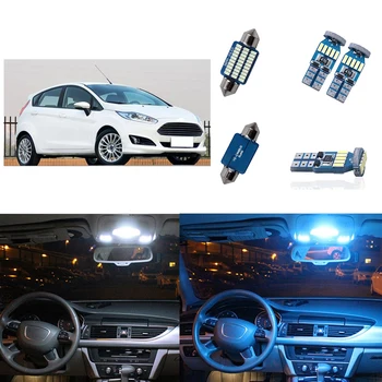 9Pcs/set LED Lempos, Automobilių Lemputės Interjero Paketą Rinkinys Canbus Žemėlapio Skaitymo Priemonę Dome Kamieno Šviesos Tinka Ford Fiesta 2011-2017
