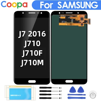 AAA 5.6 colių Samsung Galaxy J7 2016 J710 J710F J710M LCD Ekranas Jutiklinis Ekranas skaitmeninis keitiklis Ryškumas Reguliuojamas Asamblėja