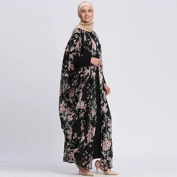Abaja Dubajus Kaftan Islamas Ilgą Kimono Megztinis Musulmonų Suknelė, Hijab Abayas Moterų Jilbab Skraiste Femme Caftan Turkijos Islamo Drabužiai