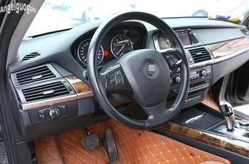 ABS Anglies Pluošto/Chrome Stiliaus BMW X6 E71 2010-13 Reikmenys, Automobilių Vairo Mygtukas Rėmo Dangtis Apdaila Apdaila Lipdukas