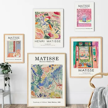 Abstrakcijos Matisse Vaisių Patiekalą, Mėlyna Vaza Sienos Meno Tapybos Drobės Šiaurės Plakatai Ir Spausdina Sienos Nuotraukas Gyvenimo Kambario Dekoro