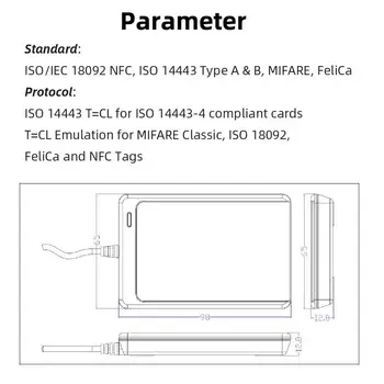 ACR122U NFC RDA Reader USB Smart Card Rašytojas SDK M-ifare Kopija Klonas Programinė įranga, Kopijavimo popierinės kopijavimo aparatų matricos Rašyti S50 13.56 mhz UID