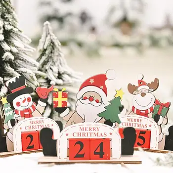Advento Kalendorių Kalėdų Dekoracijas Santa Claus Mediniai Ornamentu Kūrybos Rekvizitai Apdailos Šviesos Ornamentų Kalendorius Pakabukas