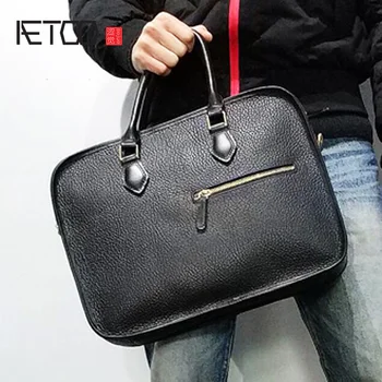 AETOO Oda, minimalistinis portfelis, vyriškos rankinės, vizitinės rankų darbo odos vyriški cross-pečių maišą