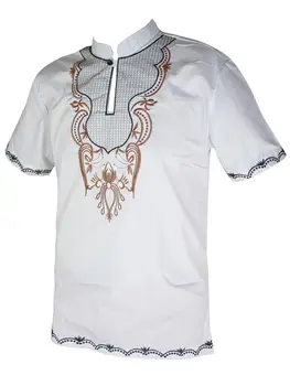Afrikos drabužius Etninės Siuvinėjimo Trumpas musulmonų marškinėliai vyrams Dashiki Viršūnes Mens Vestuvių Dėvėti Aprangą europos drabužių