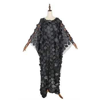 Afrikos Dviejų Dalių Suknelės Moterims 2020 Metų Vasaros Stereoskopinis Išsiuvinėti Šikšnosparnių Rankovėmis Laisvus Drabužius, Dashiki Heidi Bazin Afrikos Drabužiai