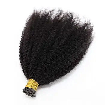 Afro Keistą Garbanotas aš Patarimas Microlinks Plaukų Pratęsimo Brazilijos Remy Human Hair 4B 4C Lengva Klijuoti aš Patarimas Plaukų 100strands 100g