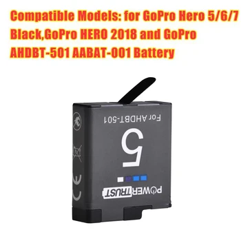 AHDBT-501 AHDBT501 Baterija GoPro Hero 5 Baterijos Herojus 5 Juoda Herojus(2018 M.) Herojus 6 Herojus 7 Black Kamera Akku