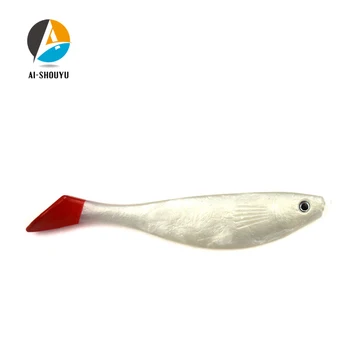 AI-SHOUYU 3pcs Minkštas Jūros Žvejybos Lure150mm 26g Minkšti Plastikiniai 3D Akis Ryškus Žuvų Grub Masalas Swimbait nepastovi žmogus