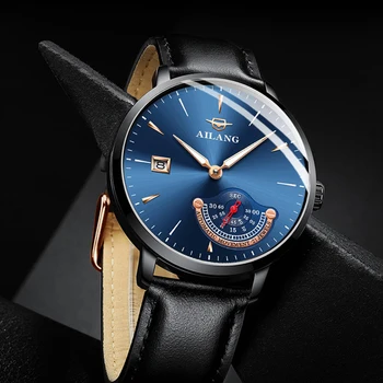 AILANG Džentelmenas žiūrėti brangus mechaninė vyras Minimalistinio stiliaus žiūrėti nerūdijančio plieno automatinis laikrodis šveicarijos naras laikrodžiai vyrams