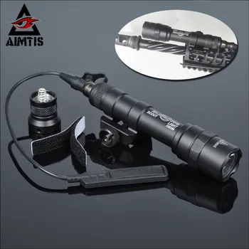 AIMTIS M600B Skautų Šviesos Taktinis LED Mini Žibintuvėlis 20mm Picatinny Medžioklės Keymod Rail Mount Ginklas šviesos Lauko Sporto