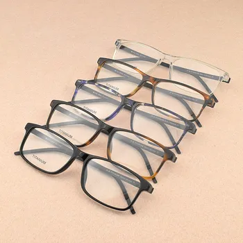 Akiniai, rėmeliai moterų Mažas langelis žymeklį Prekės ženklo mados akiniai rėmeliai vyrų Nr varžtas titano Trumparegystė kompiuterio akinių rėmeliai