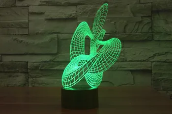 Akrilo 3D Vision Naktį Šviesos Kūrybinis Prisilietimas Stalinių Lempų, 7 Spalvų Keitimas LED 3D Lempos Atmosfera Lempa Namų Puošybai