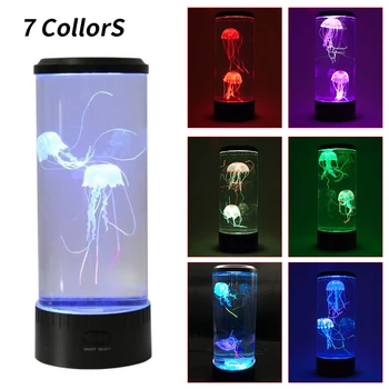 Akvariumas Medūzų Lempa USB Powered Led Medūzos Lempos Vaikai Naktį Šviesos Darbalaukio Atmosfera Spalva Keičiasi Šviesos Miegamojo Puošimas