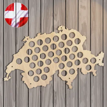 Alaus Bžūp Žemėlapis Butelį Dangteliu Žemėlapis Šveicarija-Geriausia Dovana Alaus Mėgėjas Sienų Dekoras Mediniai Kabinti Amatų