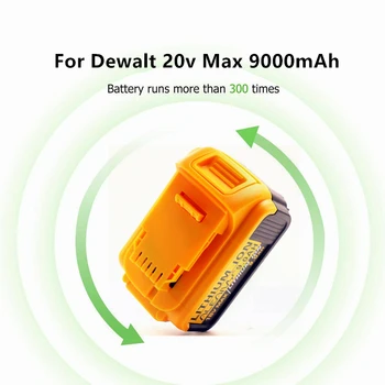 Aleaivy 18V 9.0 Ah MAX XR Baterijos energijos įrankis Pakeisti DeWalt DCB184 DCB181 DCB182 DCB200 DCB205 20V 9A 18Volt 18 v Baterija